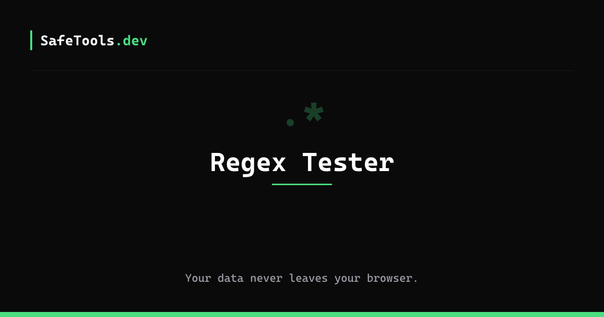 Regex Tester - SafeTools.dev